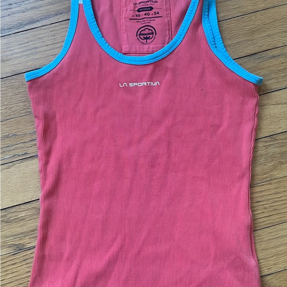 La Sportiva Pink Tank Top with Blue Trim